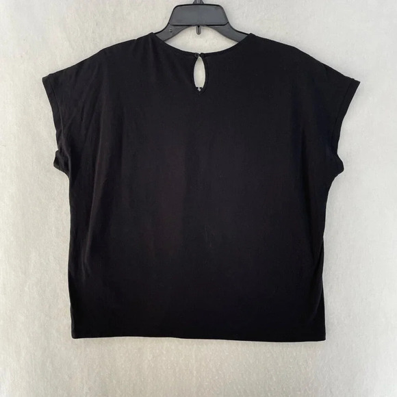 Uniqlo Tops Womens Sz M Black Provence Print Geometric French Sleeve Round Neck - Picture 2 of 10